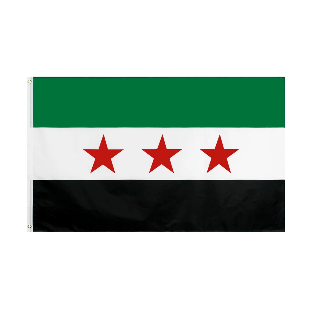 Three Stars Star Free New Syria Arab Flag Polyester Printed Banner