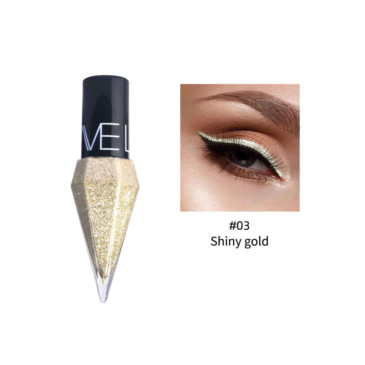 Waterproof Diamonds Eyeliner Eyeshadow Glitter Silver Rose Gold Color Shiny Sequins Eyeliner Eye Shadow Makeup Beauty Cosmetics