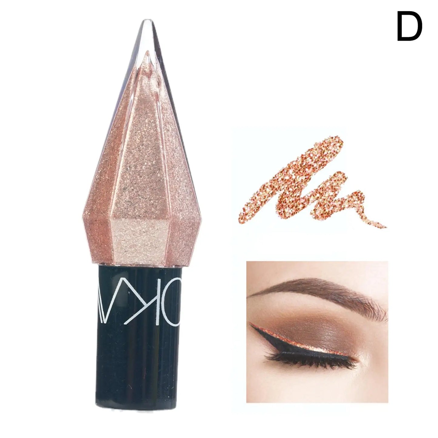 NEW High-end Shiny Diamond Liquid Eyeshadow Waterproof Silver Rose Gold Color Sparkle Shimmer Glitter Sequins Eyeliner Eye Shado