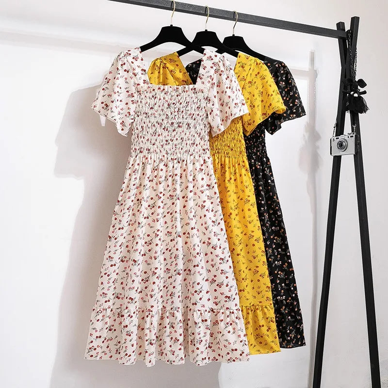 Spring Summer Chiffon Midi Dress