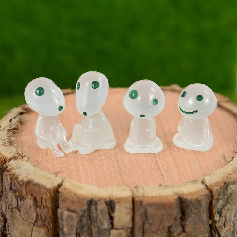 5/10Pcs Luminous Alien Elf Ghost Glowing Blue Green Light Decoration Micro Landscape Garden Miniature Doll Props Halloween Decor