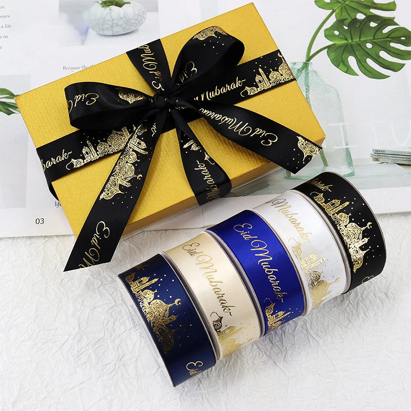 Eid Mubarak Ribbons Gift Wrap Satin