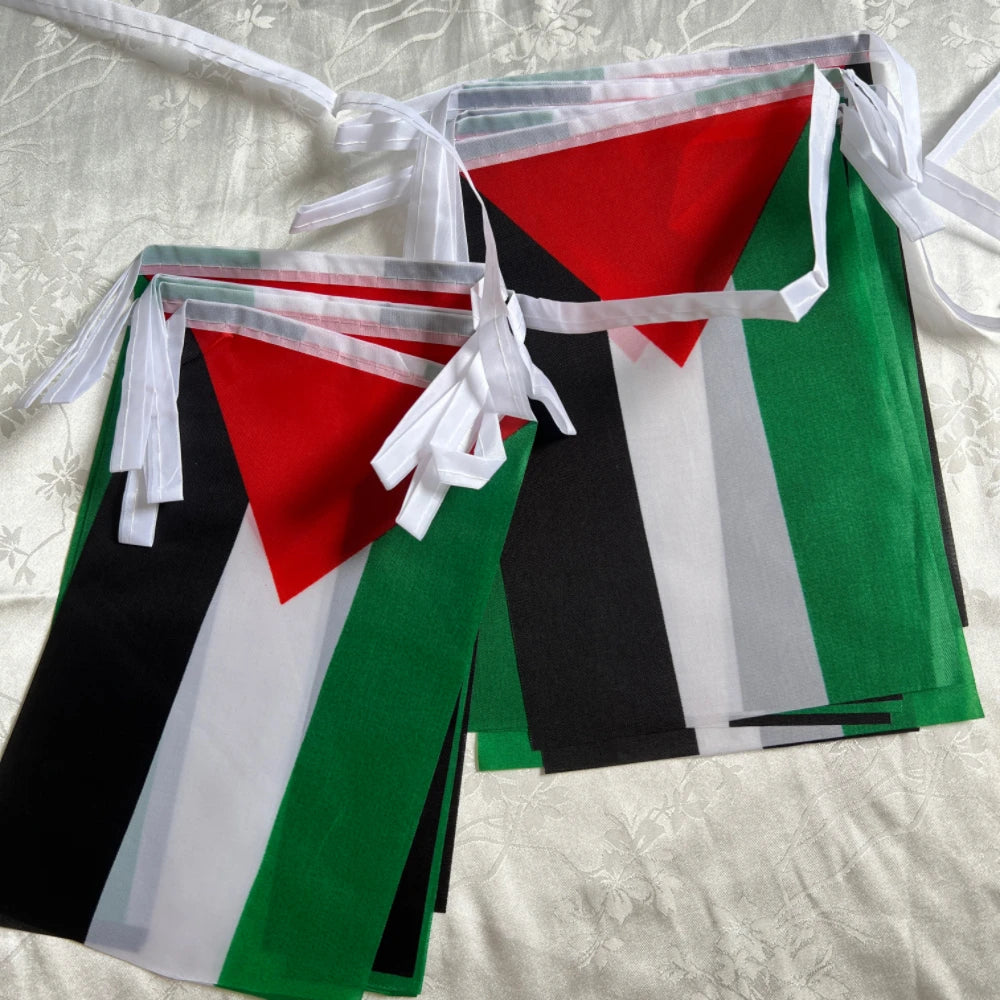 20pcs/set Palestine bunting flags 14x21cm tring Banner Buntings Festival Party Holiday Palestine flags