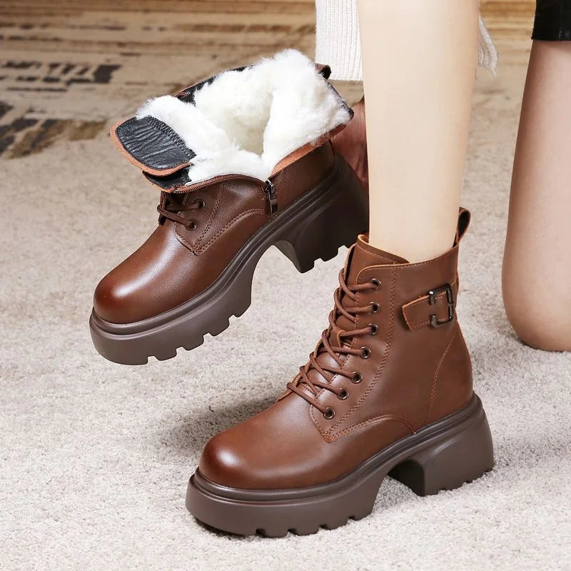 Casual Ankle Boots New Black Brown Shoes for Women