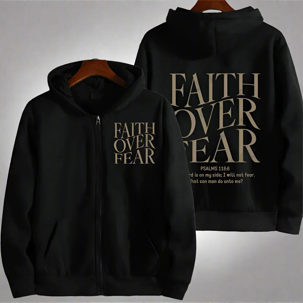 Faith Over Fear  Women Zip Hoodie