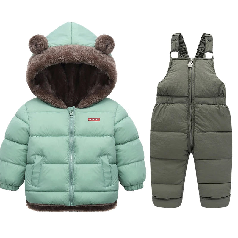 Winter Children Clothing Sets Lamb Fleece Coats + Down Pants Baby Thicken Warm 2Pcs Suit Kids Clothes Boys Girls Fashion Jackets