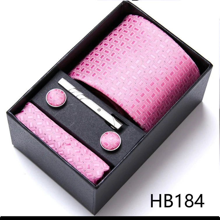 Top Quality Ties Hanky Cufflink Set In Gift Box