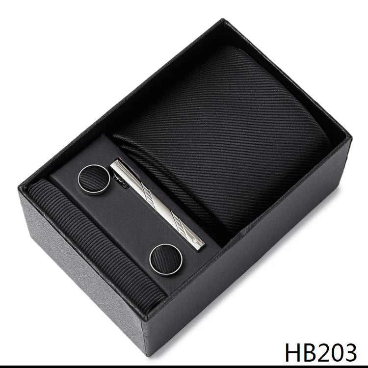 Top Quality Ties Hanky Cufflink Set In Gift Box