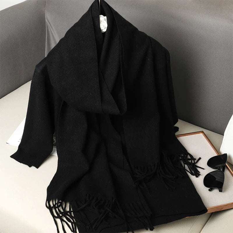 Luxury Cashmere Winter Scarf - Women's Warm Hijab, Pashmina Shawl & Fashionable Wrap