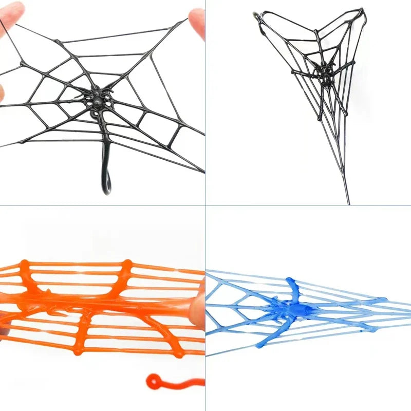 15Pcs Fun Kids Birthday Party Favor Mini Sticky Spider Web Toy Gift Bag Giveaway Pinata Filler Halloween Carnival Party Supplies