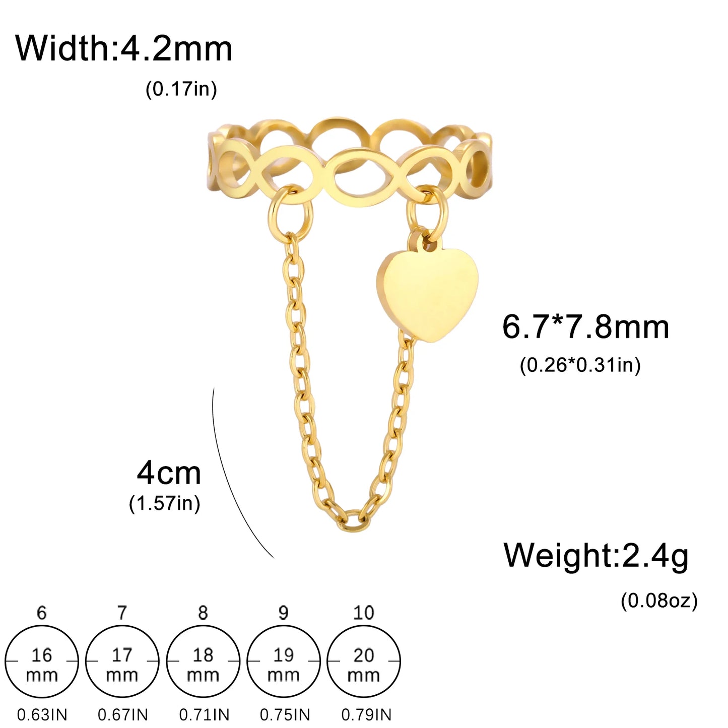 Stainless Steel Infinity & Geometric Couple Rings with Round Pendant - Engagement Jewelry Gift