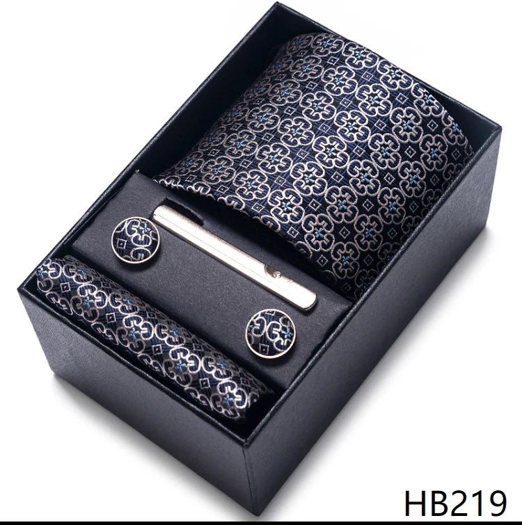 Top Quality Ties Hanky Cufflink Set In Gift Box