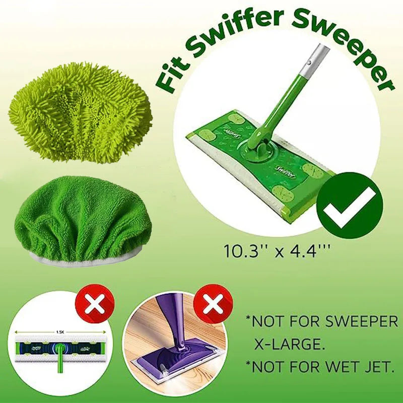 Microfiber Mop Cloth Absorbent Sponge Replacement Reusable Suitable for Swiffer Flat Mop Household Accessories Green Bathroom