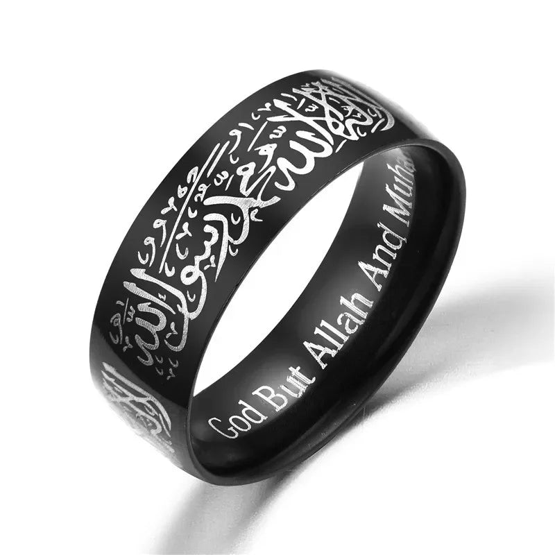 Titanium Steel Rings Islamic Arabis Written Rings