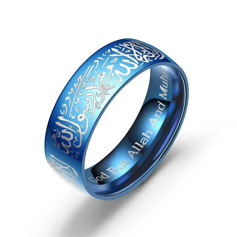 Titanium Steel Rings Islamic Arabis Written Rings