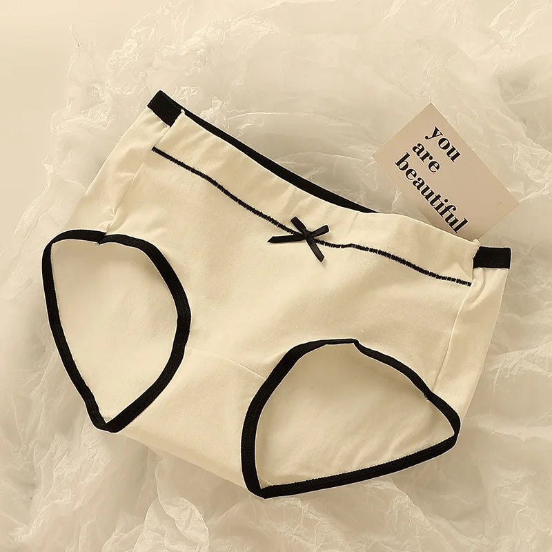 3pcs Female Pure Cotton Breathable Full Cotton Crotch Waist Tightening Student Girl Underwear