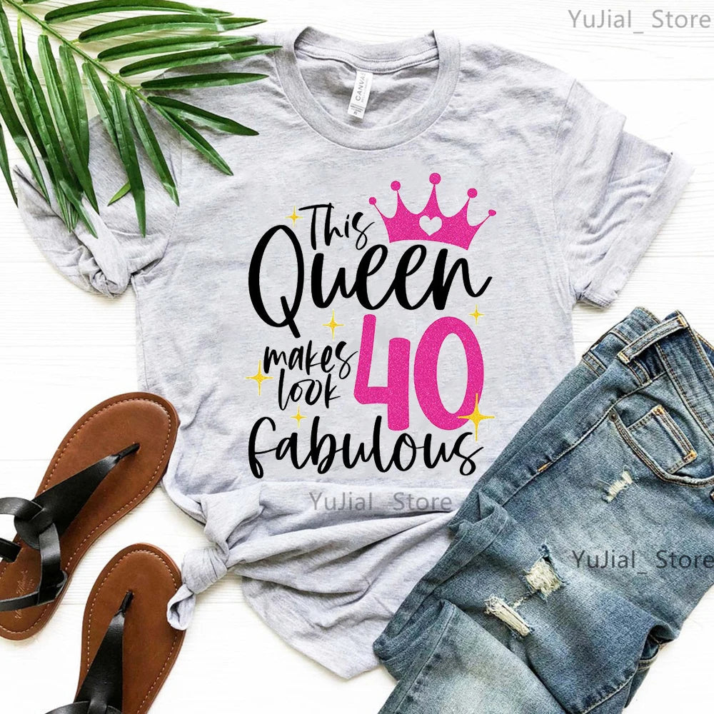 Golden Crown Queen Are Born In January To December Graphic Print T-Shirt Women'S Clothing Tshirt Femme Birthday Gift Tops