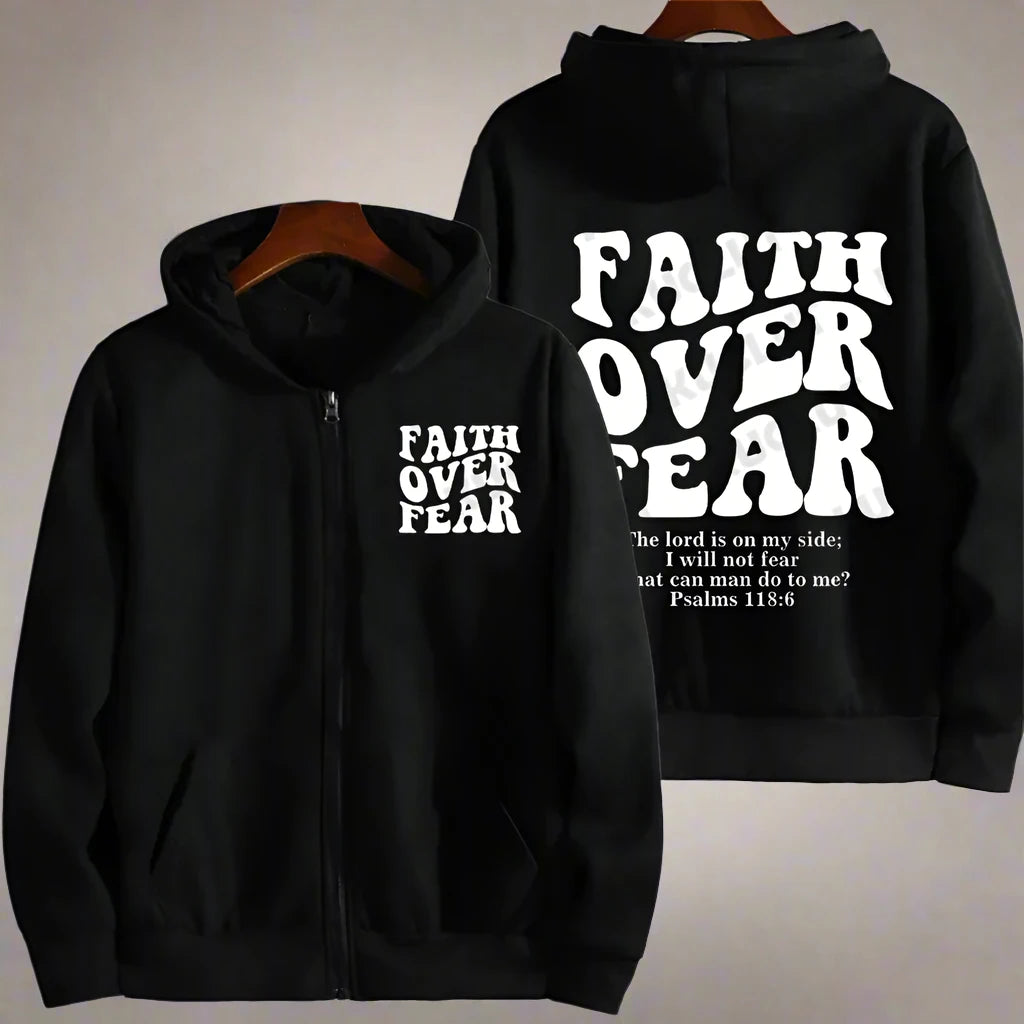 Faith Over Fear  Women Zip Hoodie