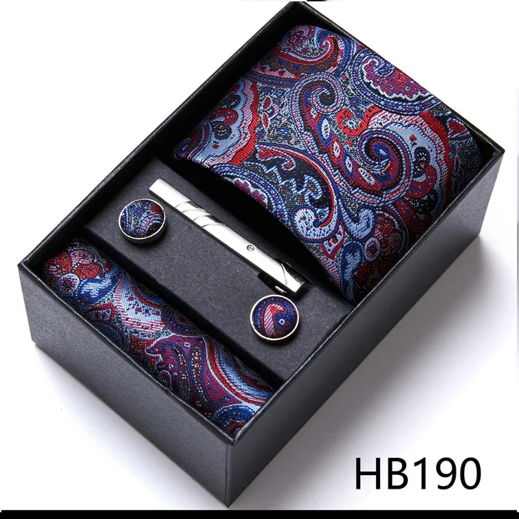 Top Quality Ties Hanky Cufflink Set In Gift Box