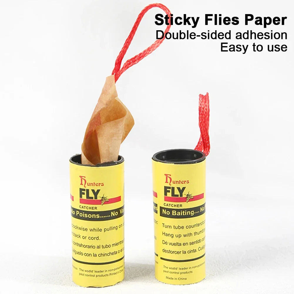 Fly Sticky Paper Strong Glue Strip For Flies Paper Strips Double Sided Flying Insect Bug Mosquitos Catcher Roll Tape