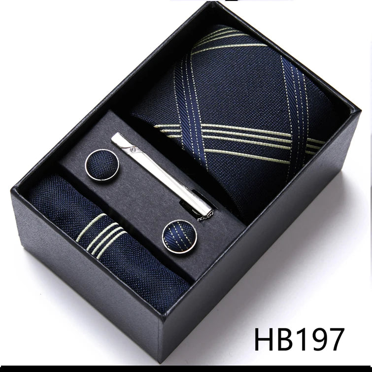 Top Quality Ties Hanky Cufflink Set In Gift Box