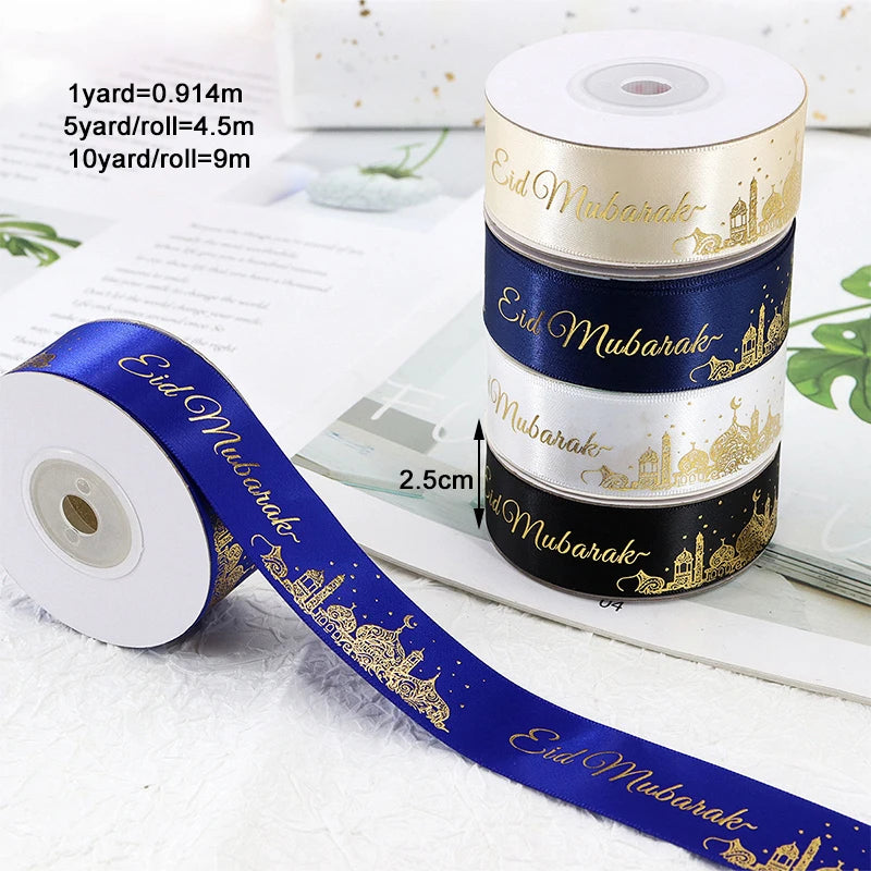 Eid Mubarak Ribbons Gift Wrap Satin