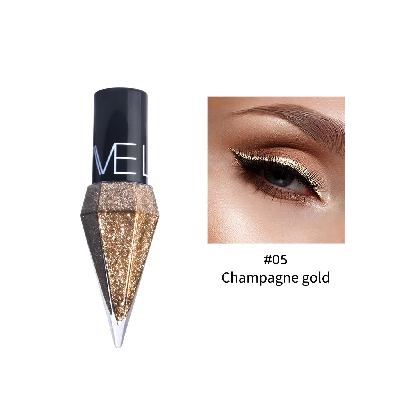 Waterproof Diamonds Eyeliner Eyeshadow Glitter Silver Rose Gold Color Shiny Sequins Eyeliner Eye Shadow Makeup Beauty Cosmetics