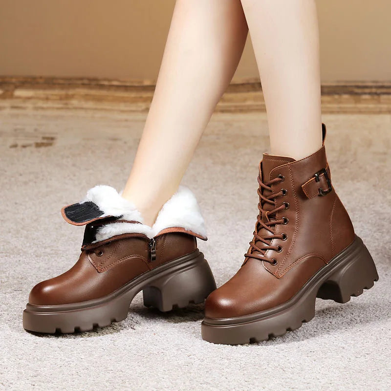 Casual Ankle Boots New Black Brown Shoes for Women