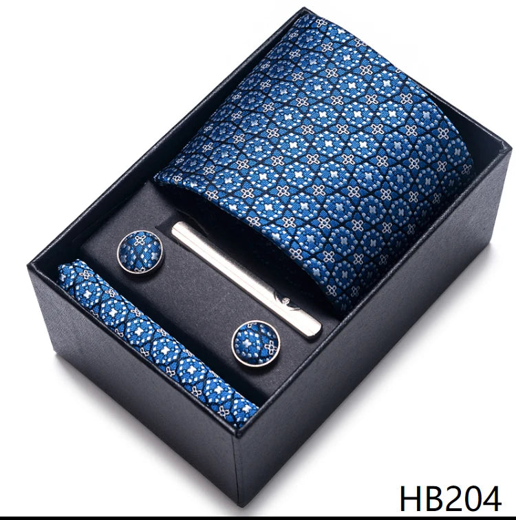 Top Quality Ties Hanky Cufflink Set In Gift Box