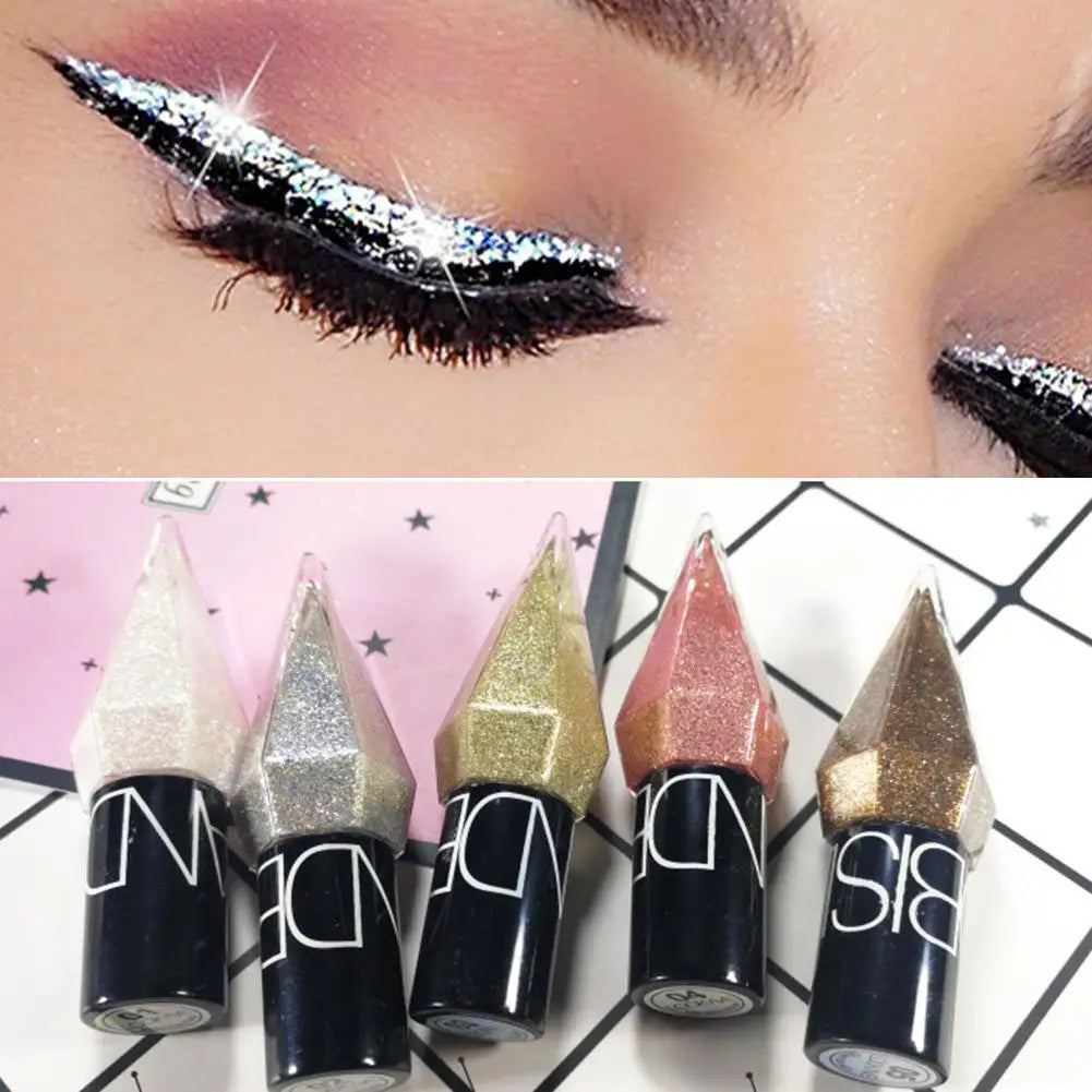 NEW High-end Shiny Diamond Liquid Eyeshadow Waterproof Silver Rose Gold Color Sparkle Shimmer Glitter Sequins Eyeliner Eye Shado