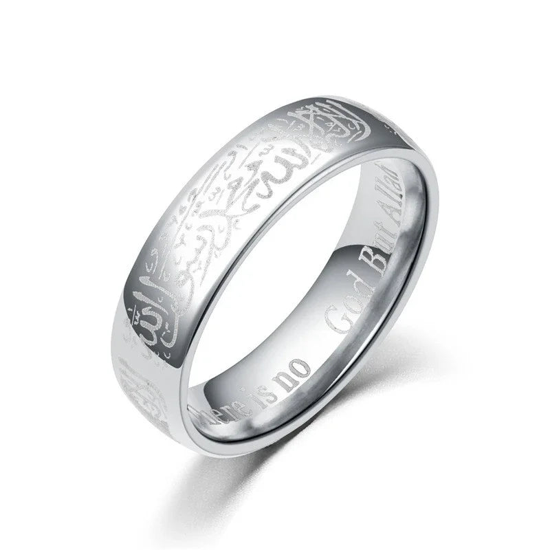 Titanium Steel Rings Islamic Arabis Written Rings