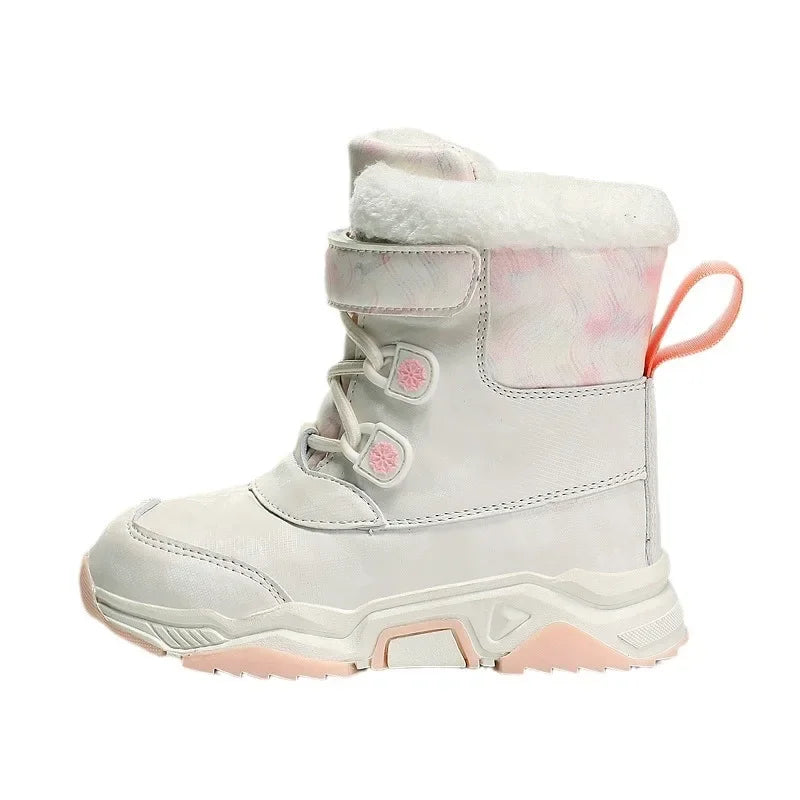 Winter Fleece Lined And Thickened Children's Snow Boots