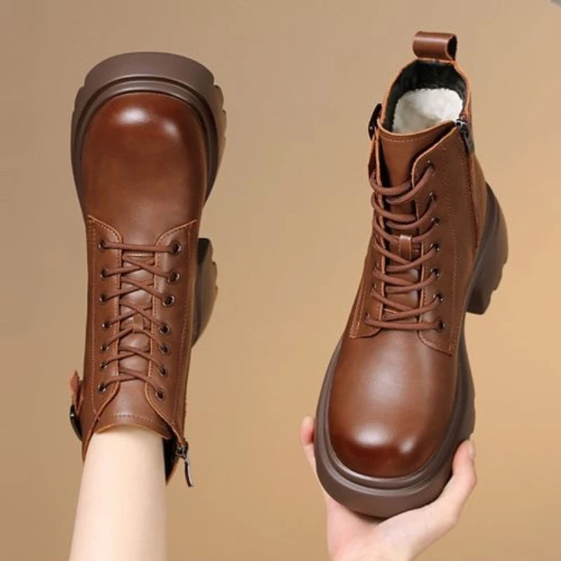 Casual Ankle Boots New Black Brown Shoes for Women