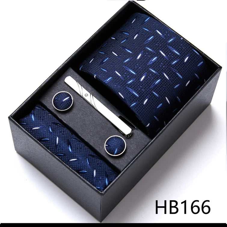 Top Quality Ties Hanky Cufflink Set In Gift Box