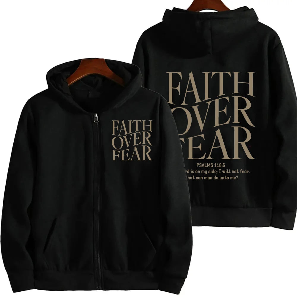 Faith Over Fear  Women Zip Hoodie