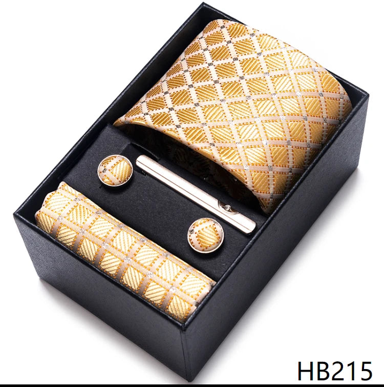 Top Quality Ties Hanky Cufflink Set In Gift Box