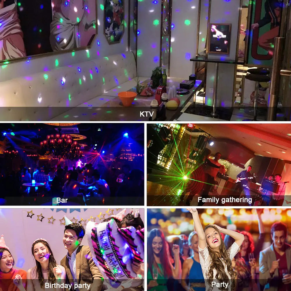 E27 Disco Light Rotating RGB Party Lamp LED Strobe Light Crystal Disco Bulb for Birthday Party Club Bar KTV Halloween Christmas