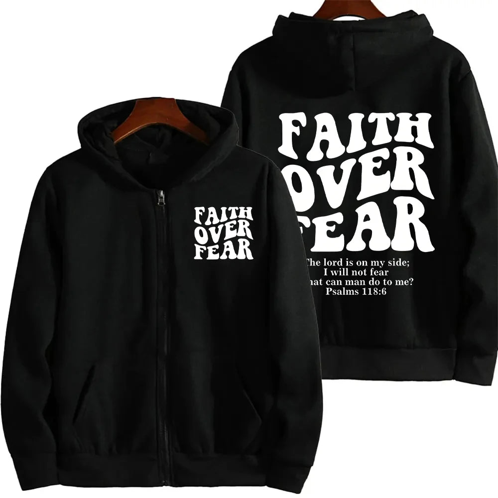 Faith Over Fear  Women Zip Hoodie