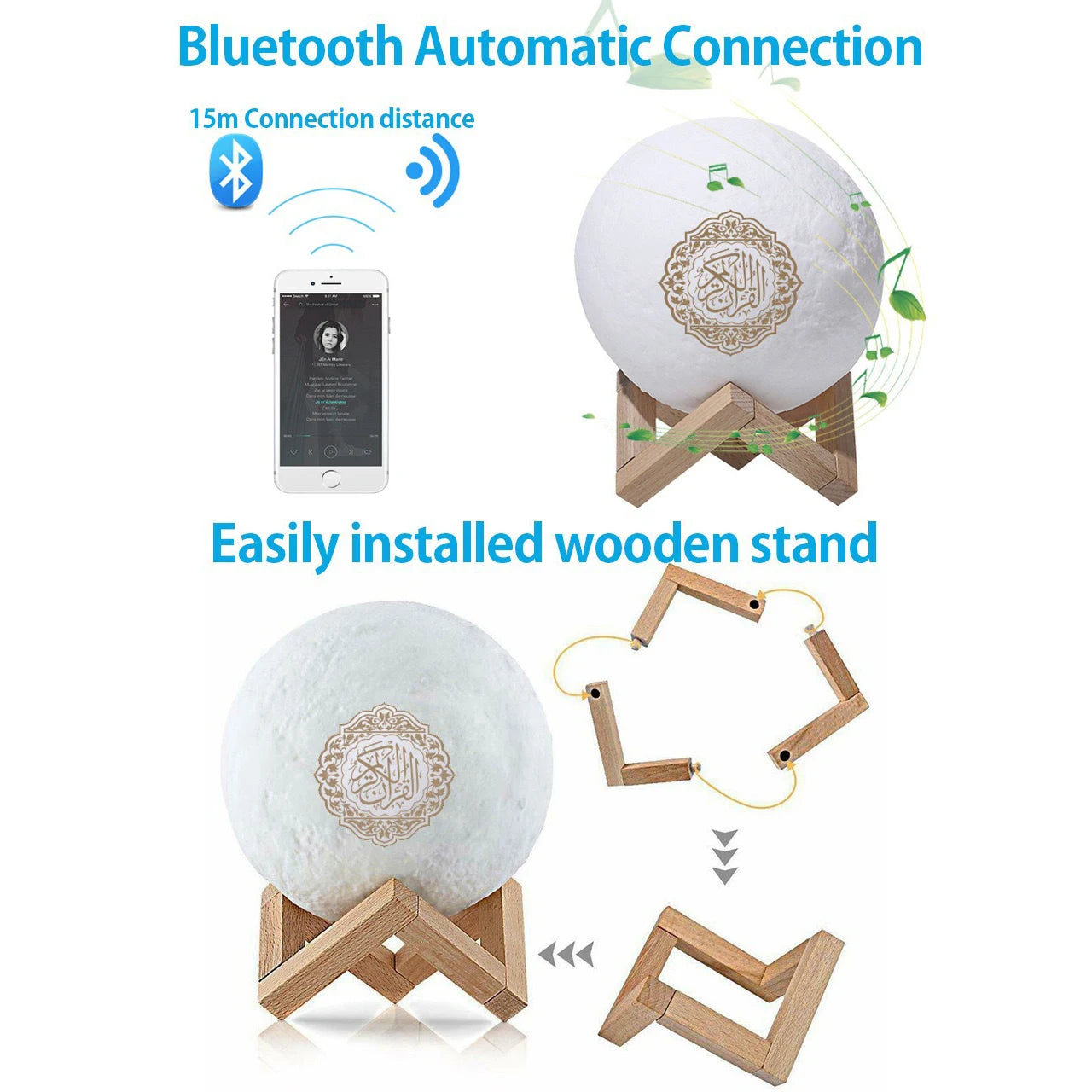 Holy Quran Lamp , Azan Bluetooth Speaker Sound