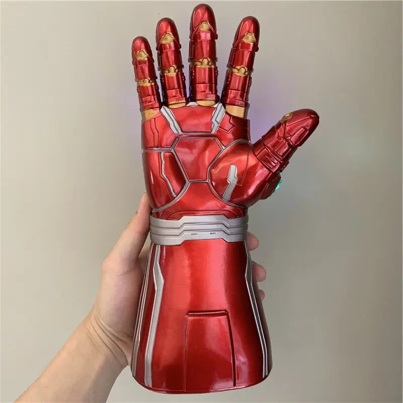 1:1 Superhero Gloves Weapen Red Stone Gauntlet LED Light Carnival Halloween Cosplay Prop Kid Gifts Toys