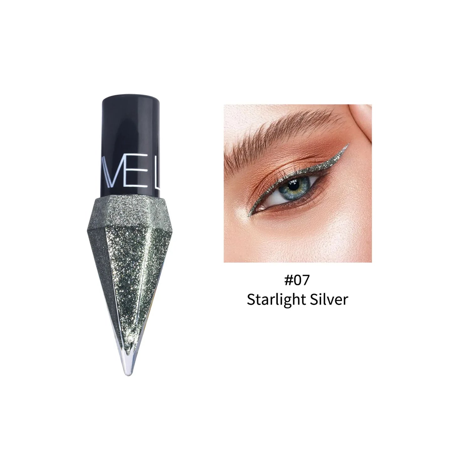 Waterproof Diamonds Eyeliner Eyeshadow Glitter Silver Rose Gold Color Shiny Sequins Eyeliner Eye Shadow Makeup Beauty Cosmetics