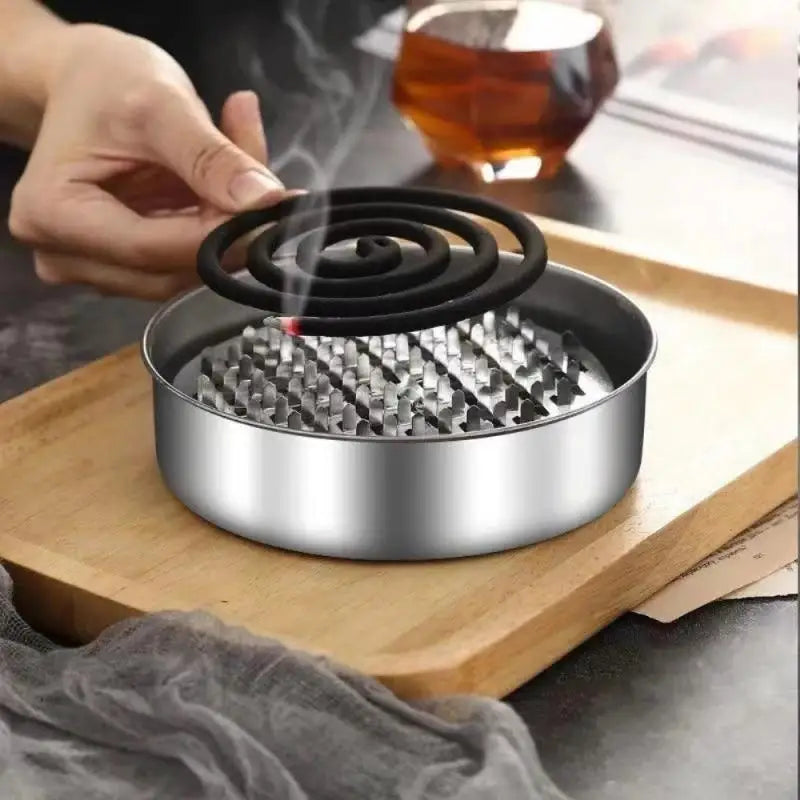 Mosquito Coils Holder Stainless Steel Mosquito Coil Box With Cover Round