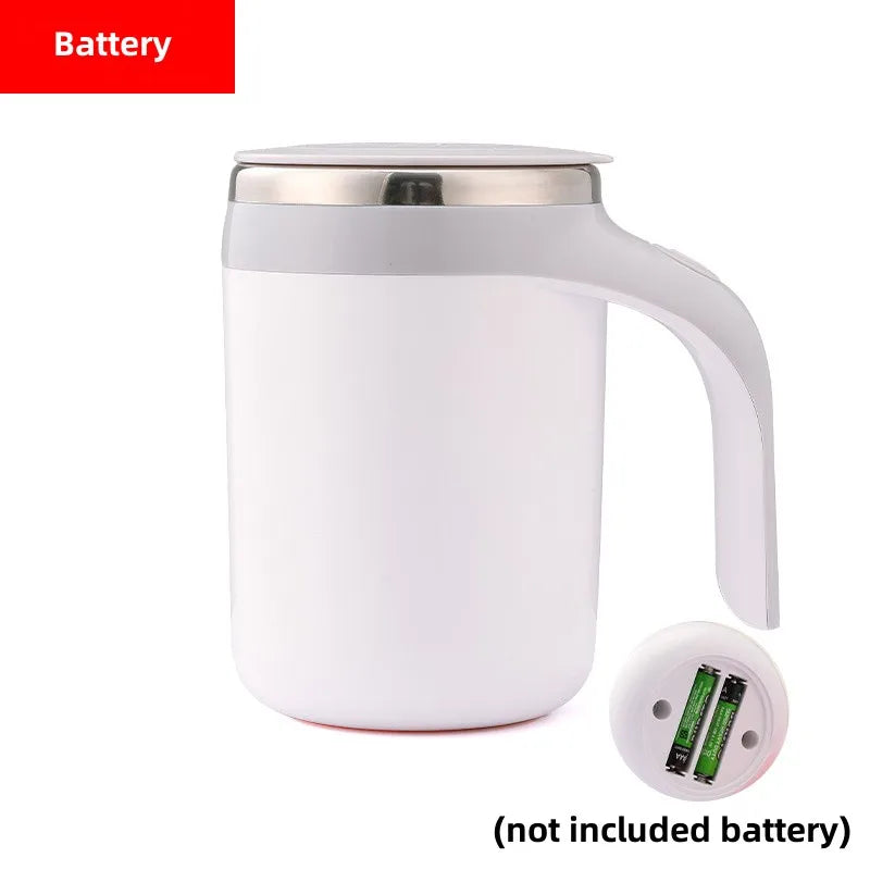 380ml Automatic Self Stirring Mug Coffee Milk Fruits Mixing Cup Electric Stainless Steel Lazy Rotating Mug Magnetic Stirring Cup