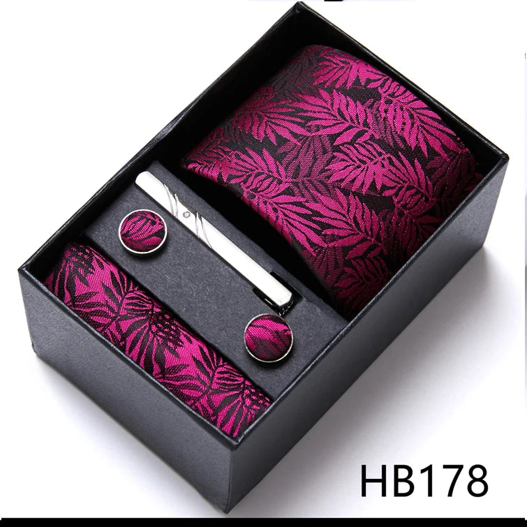 Top Quality Ties Hanky Cufflink Set In Gift Box