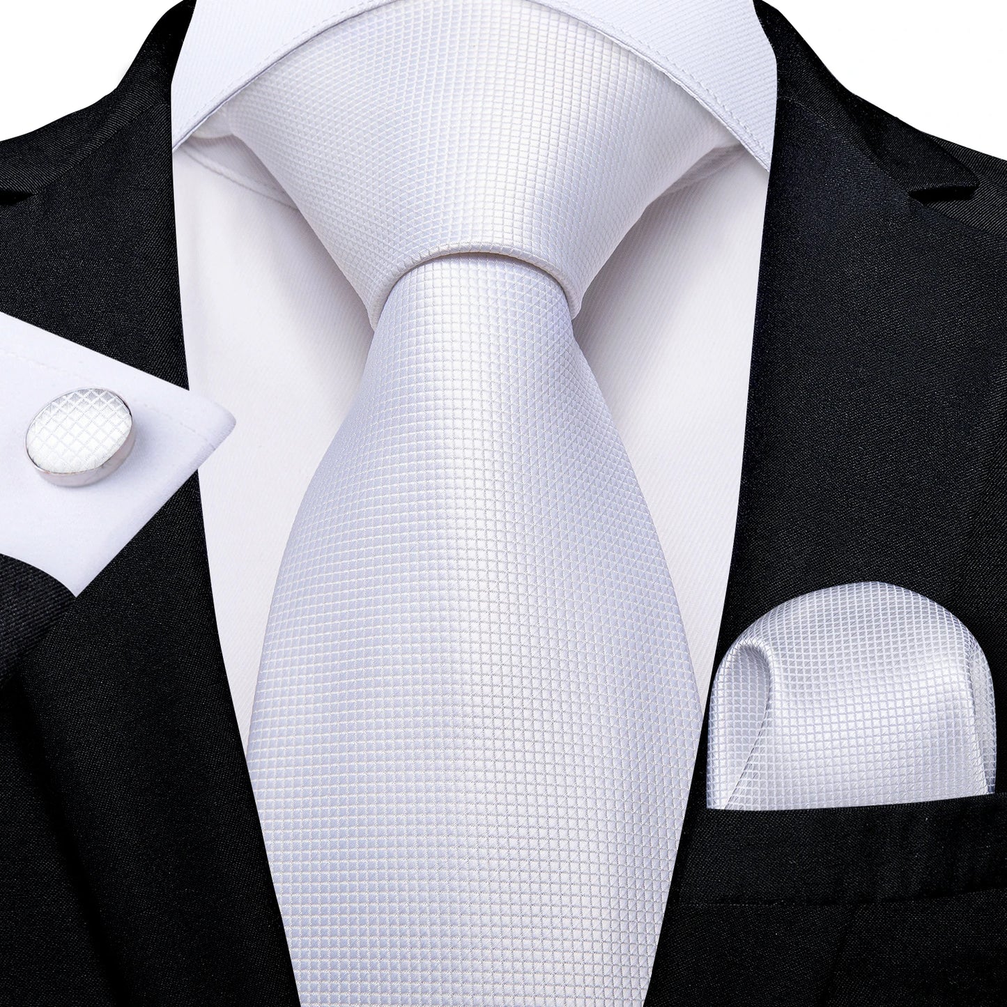 Solid White Polyester Ties for Men