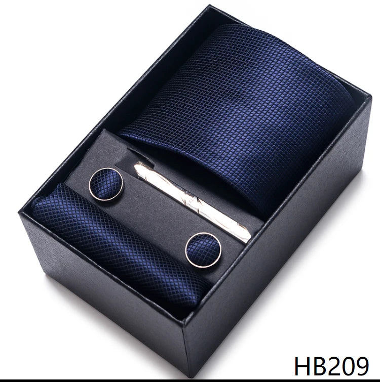 Top Quality Ties Hanky Cufflink Set In Gift Box