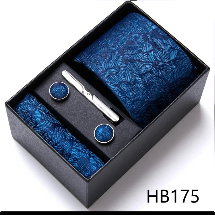 Top Quality Ties Hanky Cufflink Set In Gift Box