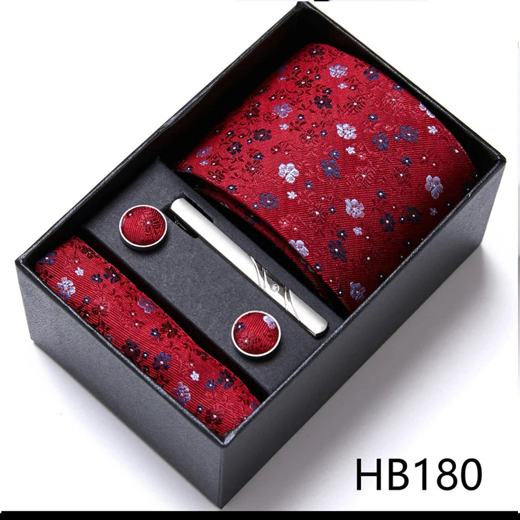 Top Quality Ties Hanky Cufflink Set In Gift Box