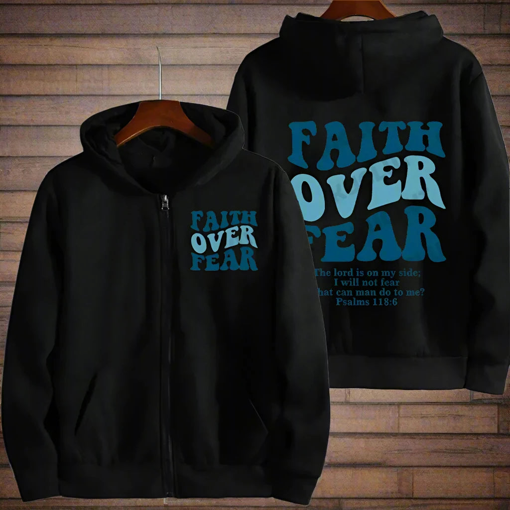 Faith Over Fear  Women Zip Hoodie