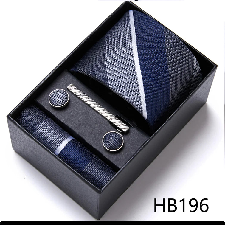 Top Quality Ties Hanky Cufflink Set In Gift Box